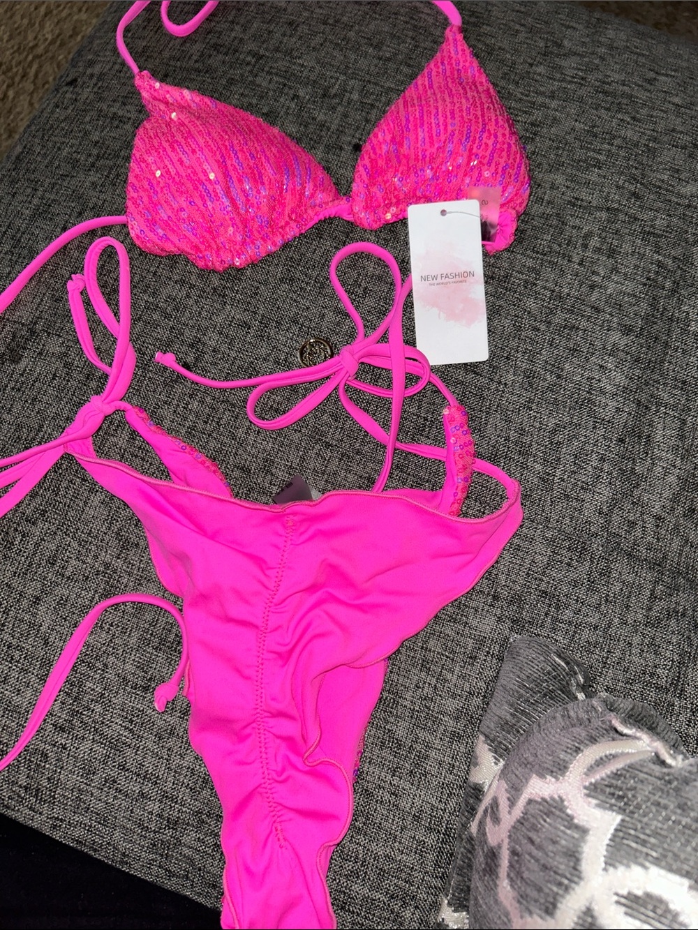 Triangle Sequin Bikini Set - Picture 6 of 10